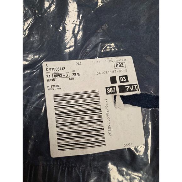 Woman Within NEW Straight-Leg All-Cotton Pull-On 7-Day Elastic-Waist Jeans 28W - Picture 4 of 5